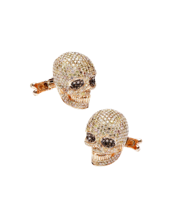 Rose Gold Diamond Skull Cufflinks
