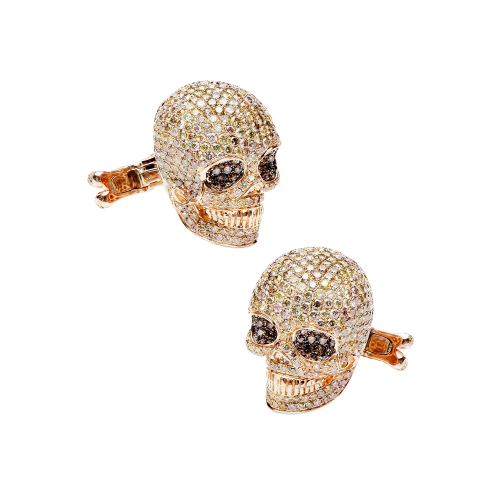 Rose Gold Diamond Skull Cufflinks Rose Gold Diamond Skull Cufflinks